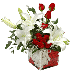 Gül Ve Lilyum Aranjman